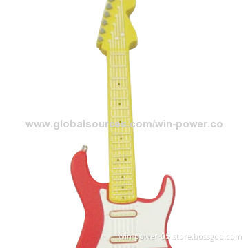 Guitar-shaped USB Stick with 1-64GB Capacity, Customized Logos Welcomed